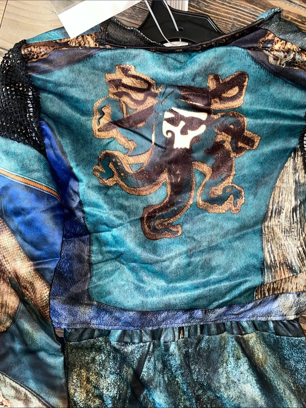 Disney Descendants 3 Teal and Black Mal Girls Costume size L 10-12